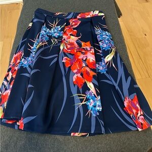 ABS Allen Schwartz Floral A-Line Skirt - Navy, Red, Blue